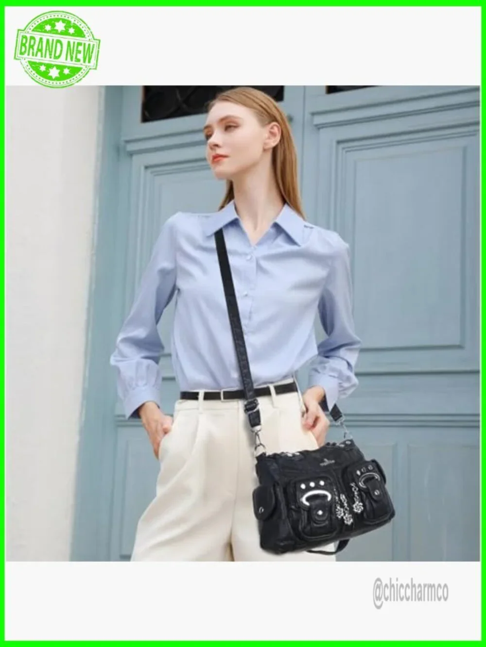 Small Hobo Purse Vegan Leather Multi-Pocket Adjustable Strap Handbag